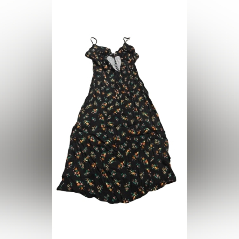 AFRM Women's Floral Front Tie Plunge Neckline Midi Dress